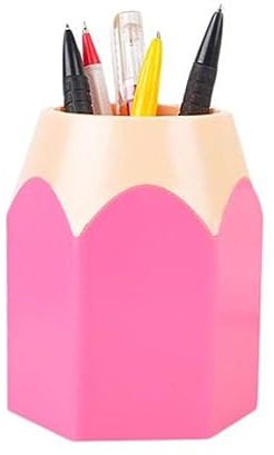 MOFIC Playful Pink Plastic Pen Pot, Stationery Organizer, Pastel Color Family, CADDY, 8.5x6.5x10.5cm, 45g