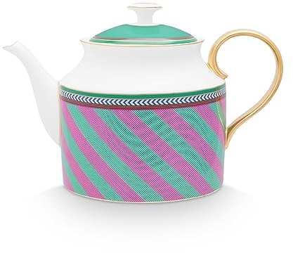 Pip Studio Chique Stripes Teekanne groß pink-Green 1,8l