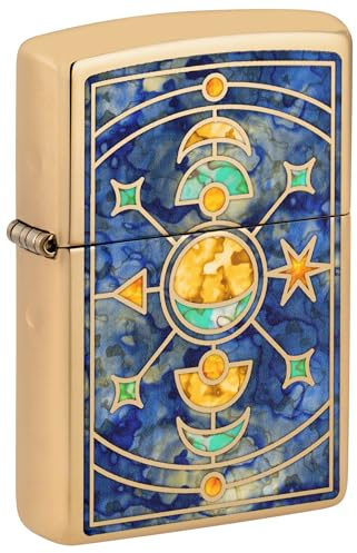 Zippo Windproof Lighter, Star Constellation Design – High Polished Brass, Fusion – Refillable, Reusable, Windproof Design – Comes in Gift Box – Made in USA