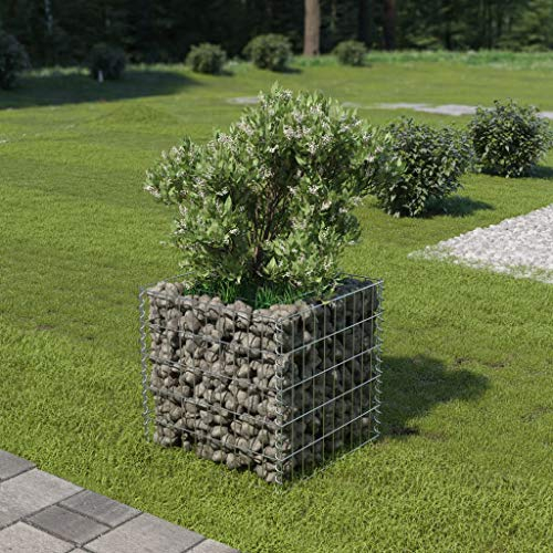 GuyAna Gabionen-Hochbeet Verzinkter Stahl 50×50×50 cm Gabionen Hochbeet Gabionen Zaun ZubehöR Gabionen Gabionengitter