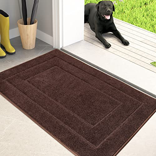 PURRUGS Fußmatte Innen, Schmutzfangmatte Waschbar, 50 x 80 cm, rutschfest Eingangsteppich, Hochsaugfähige Fussmatte für Hund, nasse Schuhe und Pfoten