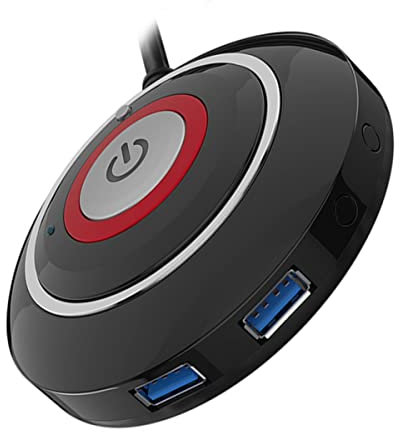 Reset Taste für Computergehäuse mit USB Anschluss aus Abs Schwarz