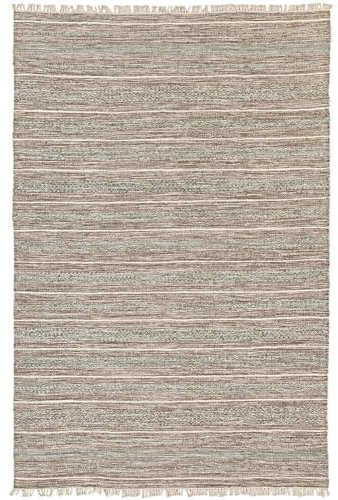 Knutzen Wohnen Kelim Teppich 160 x 230 Sylt - Fransen Teppich Wolle Natur - Handgewebt und beidseitig verwendbar - Ideale Wohndekoration für jeden Wohnraum