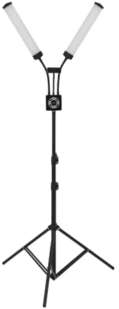 Bewinner LED Videolicht mit Stativ & Handyhalter, 3200K-5600K 40W Schönheit Selfie Licht, Universal Tattoo Lampe Wimpern Lampe, Zusammenklappbares Doppelarm Streaming Licht für Studio