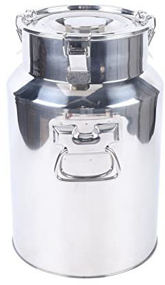 Jarra de leche de acero inoxidable de 18 litros, jarra de transporte grande, jarra de leche, cubo sellado con tapa de sellado de silicona para un fácil almacenamiento de productos líquidos