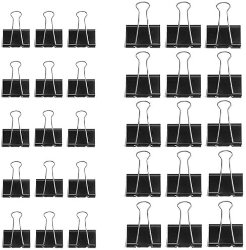 50 Stück Foldback Klammern, 25/32mm Schwarz Foldbackklammern, Papierklammern Metall Maul Klammer Büroklammern Stahlklammern Vielzweckklammern für Büro und Haushalt foldback clips foldback clamps