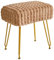 IBUYKE rechteckiger Fußstützenstuhl Ottoman, Make-up Eitelkeits Hocker Beistelltisch, Samt Ankleidetisch Sitz, Fußhocker Stuhl, goldene Stahlbeine, für Make-up Raum, Schlafzimmer, Khaki WBD003K
