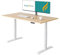 Ergofino höhenverstellbarer Schreibtisch 160x80 cm, elektrisch Schreibtisch mit GS-Zertifiziert, 2 Motoren, 3-Fach Teleskop, 3 Memoryfunktion, Gestell Weiß inkl. Buche Tischplatte