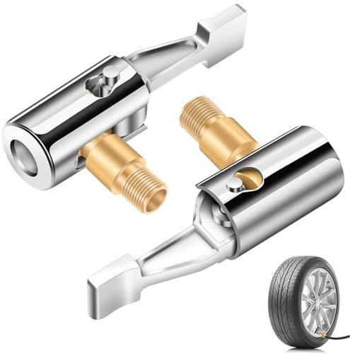 ZOPJUMA 2 Stück Autoventil Hebelstecker Air Chuck,Autoventil Adapter Reifen Ventil Luftpumpe Clip Fahrrad Ventil-Adapter Momentstecker Druckluft Reifenfüllnippe für Reifenventile mit Ventilgewinde