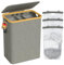 AdelDream 160L Wäschekorb mit Deckel 3 Fächer Wäschekorb Wäschesack schmal Wäschesortierer Wäschebox Wäschetonne Wäschesammler mit Deckel Wäschetruhe Wäschekörbe laundry baskets 160L Grau