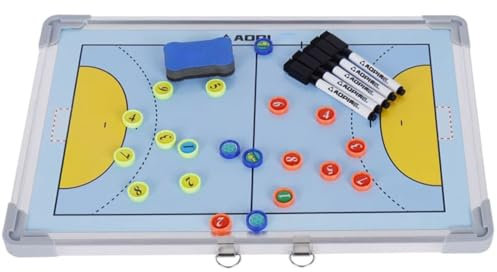 Serenitison Magnetisches Handball Coaching Unterrichts Klemmbrett,Aufhängbare Doppelseitige Taktiktafel,Taktiktafel Handball,mit Markierungsstift,Whiteboard Radierer,Schachfigur,45 * 30 * 1.5cm