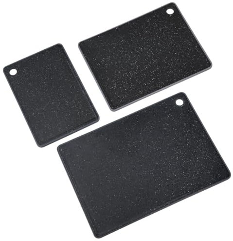 KESPER | 3er Set Schneidebrett, Material: Kunststoff PP, Maße: 36 x 26 x 0,9 cm, Farbe: Schwarz, Grau | 30940