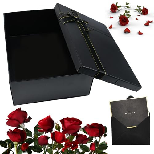 YBCCBY Geschenkbox mit Deckel Geburtstagsbox zum aufklappen Geschenkkarton Faltbare Verpackungsbox Pappbox Geschenk Geschenkverpackungskasten mit Band Grußkarte Umschlag Gift Box für Vatertag