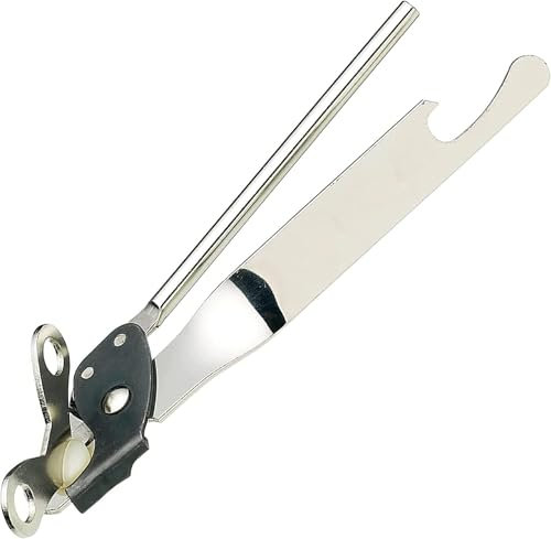 Stainless Steel Butterfly Portable Manual Can Opener - Safe, Heavy Duty Tin Opener UK with Non-Slip Handle and Easy Grip- Ideal for Kitchen Sliver