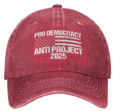 Pro Demokratie Anti Projekt 2025 Hut Stop Projekt 2025 Anti Trump Hüte für Männer Camping Retro Trucker Herren Baseball Cap