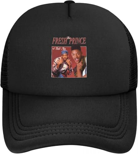 Baseballkappe Snapback Sonnenhut Herren und Damen Bel-Air Prince Design Baseballkappe 90er-Jahre-Stil verstellbar TV-Banken Fan LKW-Fahrer Streetwear Geburtstagsgeschenk für Männer und Frauen