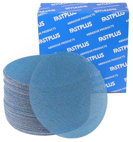 FASTPLUS Ceramic 150mm Mesh Sanding Discs Hook and Loop 320 Grit Dust Free | 40 Pcs 6 Inch Sandpaper for Random Orbital Sanders Dust Free for Car Wood Furniture Floor Sanding & Polishing