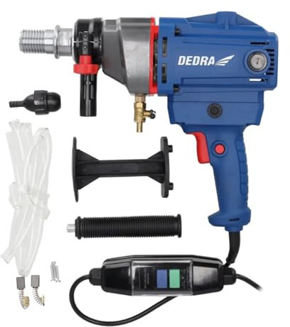 Trapano a nucleo DEDRA max. diametro 130 mm di spessore, 1700 W, peso 4,8 kg, 0 – 1990 RPM, protezione IP20, softgrip, velocità regolabile, interruttore PRCD