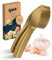 kjøk Premium Knoblauchpresse aus Zinklegierung in Gold matt - profi Knoblauch Presse spülmaschinenfest praktische und stylische Knobipresse - garlic pro press leicht zu reinigen