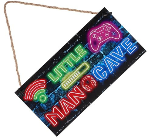 SMASOLO Neon Wooden Gaming Door Sign Wall Art for Boys Bedroom Decor Safe Material Gaming Room Accessories Unique Neon Light Decoration