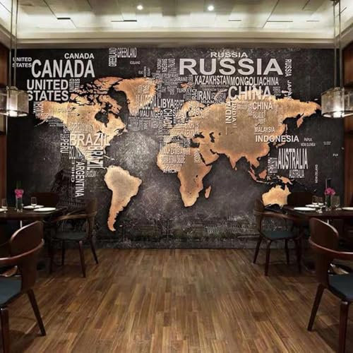 YOZYOOOZ Old retro world map photo 3D mural for living room bedroom corridor modern wall art home decoration