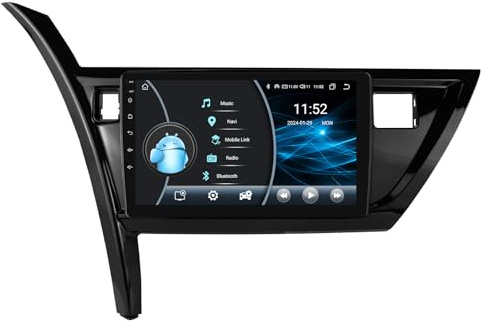 Android 14 Radio de coche de 10,1 pulgadas, pantalla táctil de 8 núcleos, 4 GB + 64 GB, para Toyota Corolla Auris 2013 2014 2015 2016 tráfico por la izquierda WiFi WiFi Android Auto & Wireless Carplay