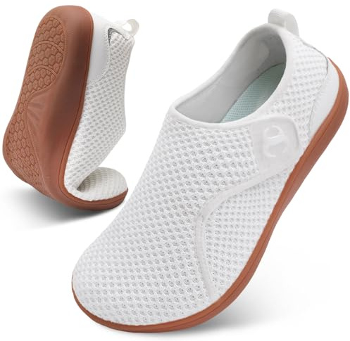 JOINFREE Womens Barefoot Walking Shoes Wide Fit Easy Slip-On Casual Trainer | Wide Toe Box, Adjustable Hook and Loop Strap, Breathable Upper, Zero Drop Sole for Swollen Feet, Pregnancy and Elderly