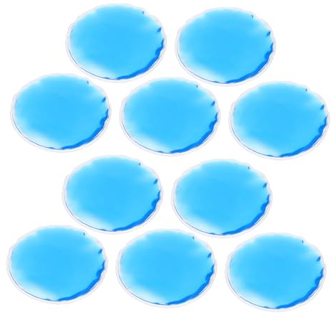 LABRIMP 10 Stück Runde Pvc Kühlpackungen für Augen mit Gel Wiederverwendbare Augenmaske zur Kühlung und Wärmetherapie für Zuhause und Unterwegs