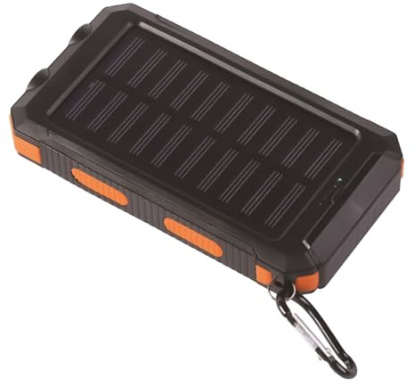 Solar Charger - 6 Inch Portable Battery | ABS Waterproof Powerbank - 20000mAh Charger with Solar Powered Water Resistance for Camping, Ecur