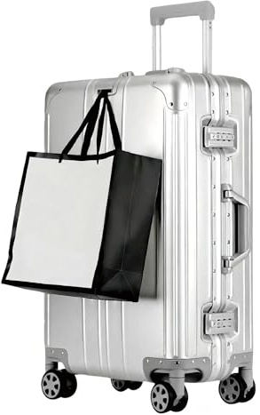 yewjog Koffer Handgepäck · Hartschalen in 100% Aluminium · Trolley Reisegepäck · Reisekoffer mit 4 Doppelräder · TSA Zahlenschloss · S · Silber