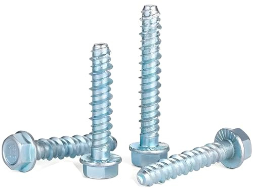 M10 x 150mm Concrete Bolts 10 Pcs Concrete Screw Hex Flange Masonry Screws | Self Tapping Concrete Anchor Bolts, Heavy duty grip for Brick, Stone, Wood, Fencing, Brackets