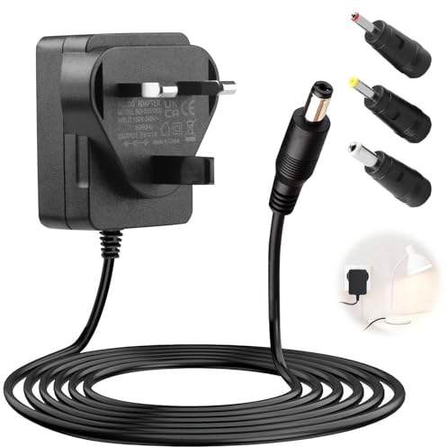 5V 1A Power Supply Adapter with 3 Jacks 1.8M AC Adapter 100-240V 50/60Hz to DC 5V Switching Converter 5.5mm x 2.5mm Plug for LED Strip Light CCTV Security Cameras Router Speakers TV Box