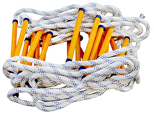 Seilleiter, Sicherheitsleiter, Notstrickleiter, Feuerleiter, Gartenfensterleiter, Fluchtleiter//13.12Ft(6m/19.68ft)