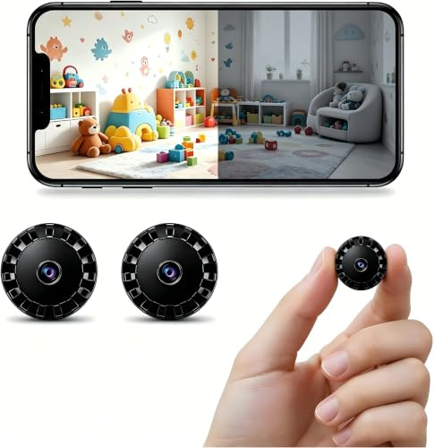 XUEVORIY Small Hidden WiFi Spy Camera, 2026 Latest 1080P HD Surveillance Cam, Indoor Outdoor Night Vision Mini Camera with Motion Detection for Home & Office Use X/Y (Oil Black, Micro 2 PCS)