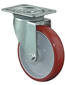 BS Lenkrolle D.150mm Trgf. 240kg PU Platte L135xB110mm Farbe Rl.rot
