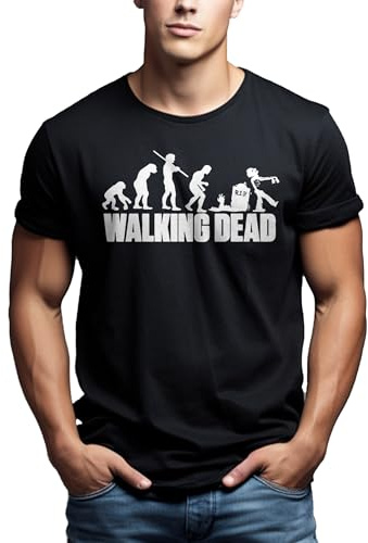 Makaya Walking Dead T-Shirt Homme Zombie Evolution Noir S-XXXL