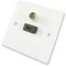 C4A® TV Aerial and HDMI Wall Plate/No Soldering simple Installation/White Faceplate