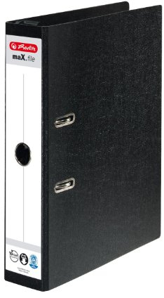 Herlitz 10842284 Hängeordner maX.file A4 7cm schwarz aufgeklebtes RS