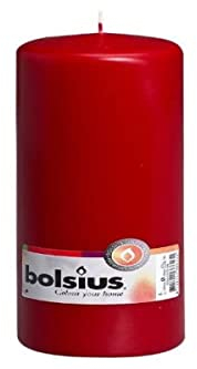 Bolsius Glatte Stumpenkerzen - Weinrot - Set 8 Stück - Dekorative Haushaltkerzen - Länge Brenndauer 75 Stunden - Unparfümierte - Natürliches Pflanzenwachts - 20 x 7 cm