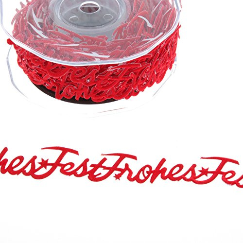 Deko und Band SekleBo®-Selbstklebende Bordüre 'Frohes Fest' - Rot - 25mm breit - 9,1 m - 94511-35