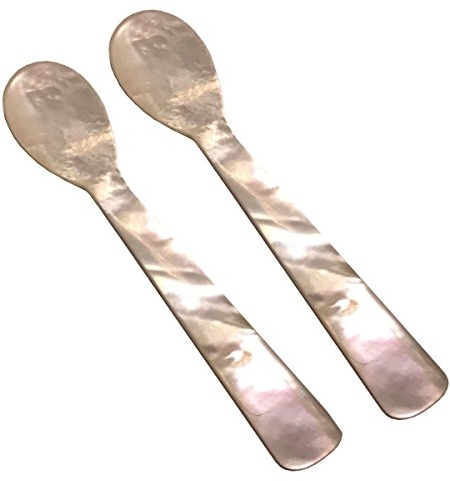 Perlmuttlöffel Kaviarlöffel Eierlöffel L 10 cm 2er Set aus Perlmutt. Hochwertiges und stabiles Produkt Premium