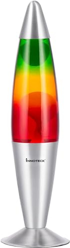 Innoteck 16” Soothing Motion Lamp for Relaxation Green-Yellow-Red, 30 W, Rainbow Bottle/White Wax/Clear Liquid