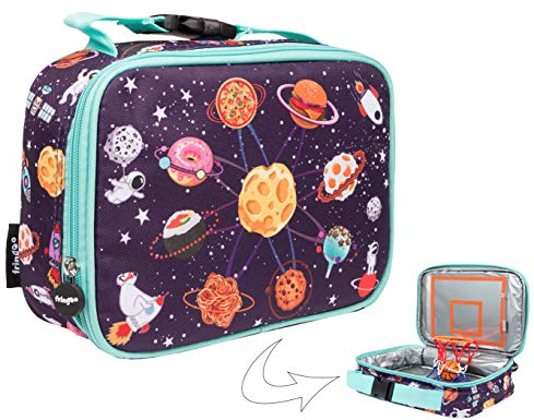 fringoo Borsa Porta Pranzo Termica Isolata per Bambini e Ragazzi a Tema Basket, per Portare Cibo e Snack a Scuola, all’Asilo o ai Picnic Tenendolo Freddo