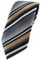 TigerTie Designer Krawatte in gold silber grau weiss schwarz gestreift