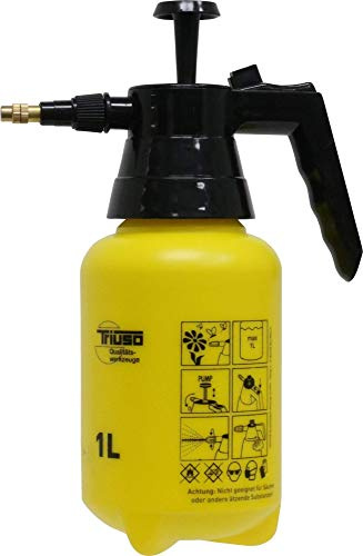 TRIUSO Pflanzensprüher Feinsprüher Drucksprüher - 1 Liter, Gelb, Handgerät, Kunststoff, Bewässerung, Garten-Sprühgerät