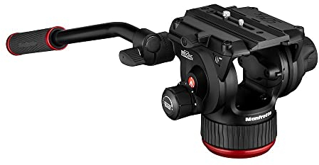 Manfrotto, Testa Video Fluida 504X per Treppiede, per Treppiedi per Videocamera o Reflex, Fotocamera Reflex, Videocamera, Progettata per Fotografi e Vlogger, Sostiene fino a 12 kg, in Alluminio