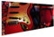 islandburner Bild auf Leinwand Klassische Rote E Gitarre Im Lichtschacht Der Weißen Bühnenbeleuchtung Bilder Wandbilder Poster
