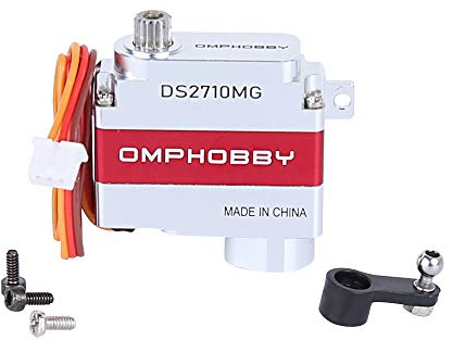 OMPHOBBY Repuestos Helicóptero M2 Servo Set-Rojo Y Plata OSHM2122 Recambio Original para OMP Hobby M2 V2 RC Helicópteros Accesorios Recambio
