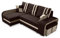 Robin York Ecksofa mit Schlaffunktion 2X Bettkasten 2X Kleine Kissen 2X Hocker Sofa L-Form Schlafsofa Freistehende Eckcouch Schlafcouch Wohnzimmermöbel Wohnlandschaft Schwarz Beige