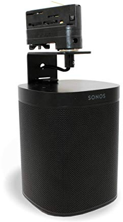 Halterung für SONOS ONE SL Lautsprecher - für 3-Phasen Stromschienen wie EUTRAC, GLOBALtrac, Ivela | Multiadapter - Plug and Play | Boxenhalterung für SONOS ONE SL Lautsprecher (Schwarz)